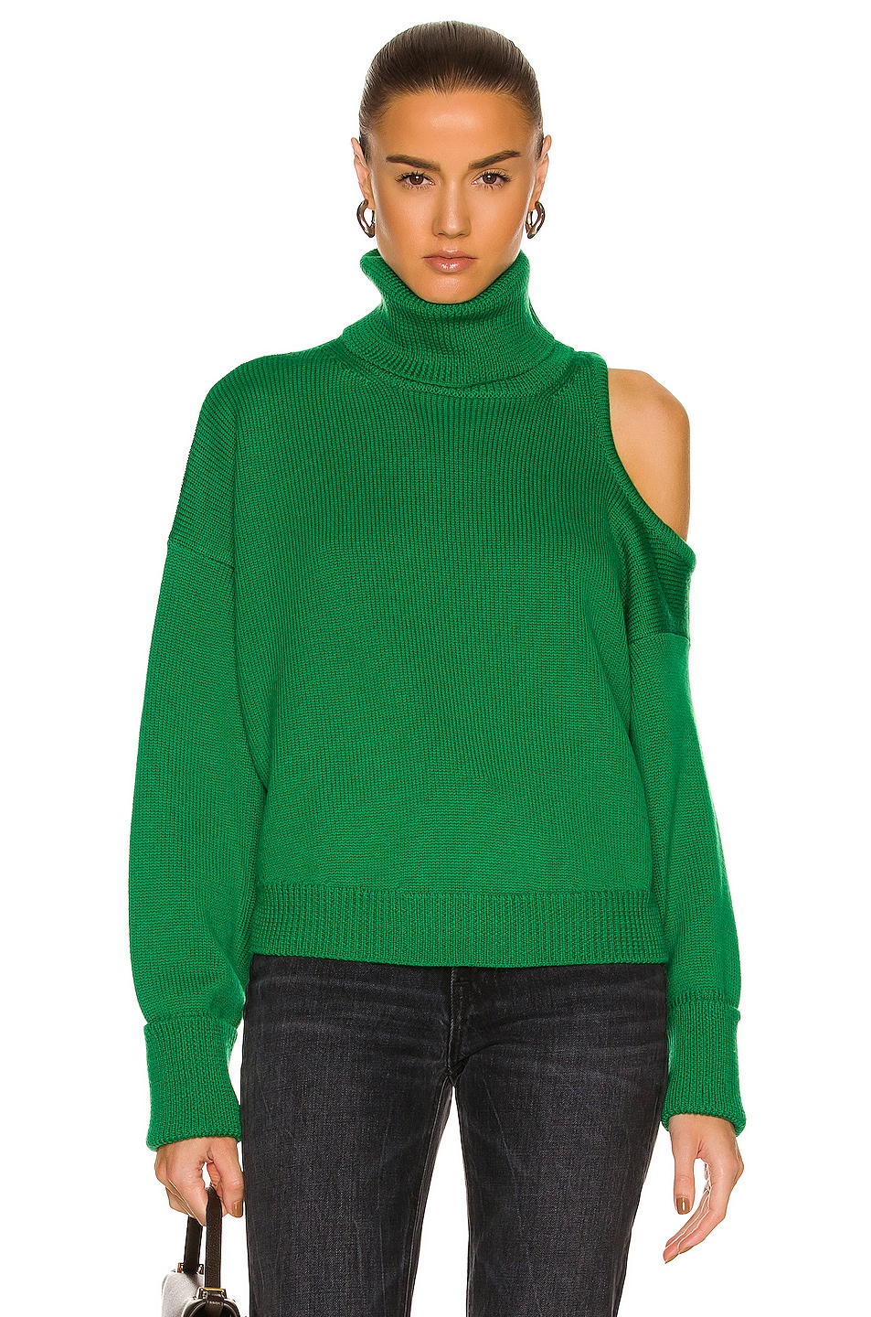 Image 1 of Monse Cut Out Turtleneck Sweater in Grass
