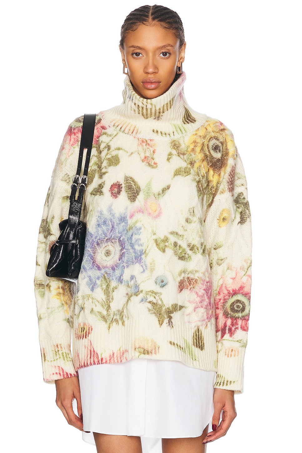 Chunky Floral Sweater in Cream