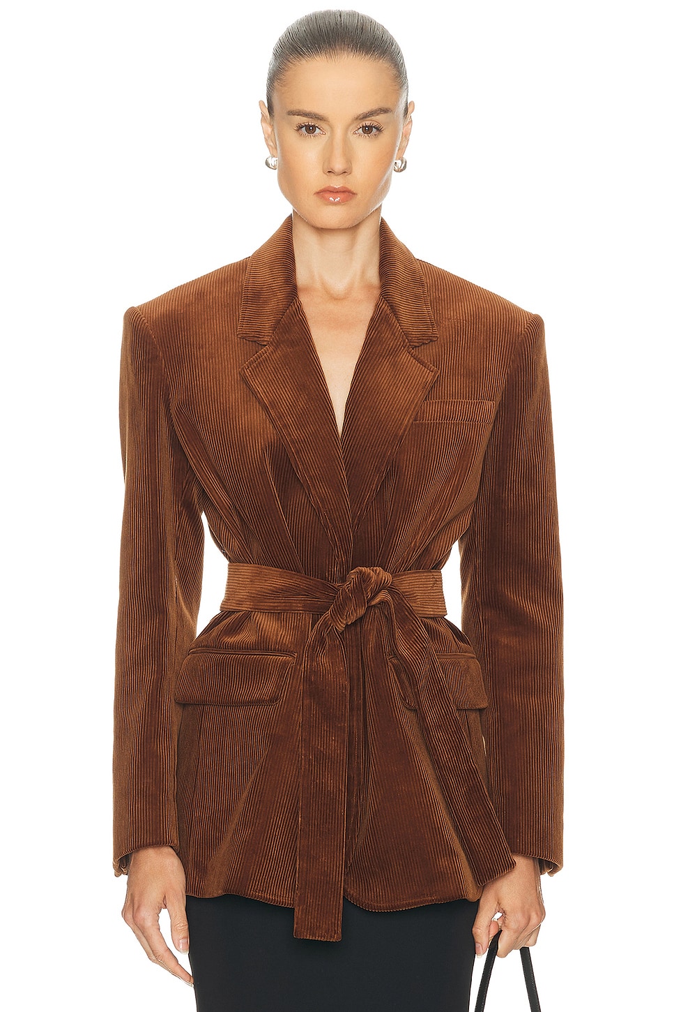 Image 1 of Monse Deconstructed Lapel Tailored Jacket in Brown