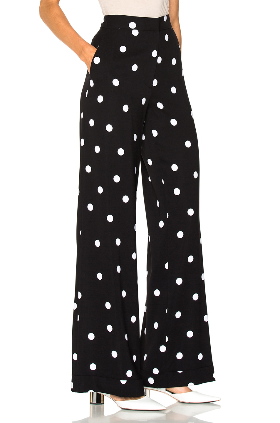 polka dot stretch pants