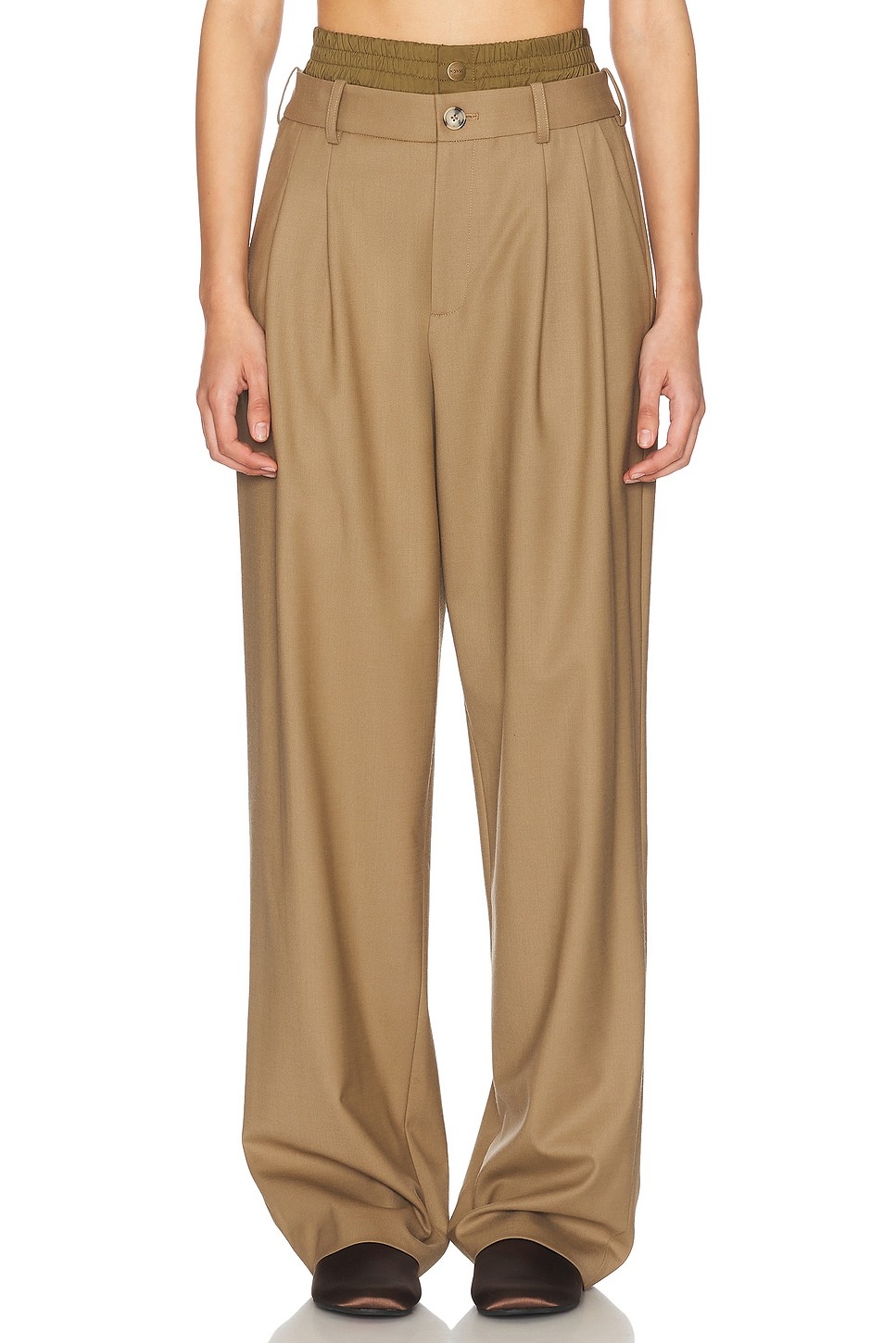 Double Waistband Pant in Olive