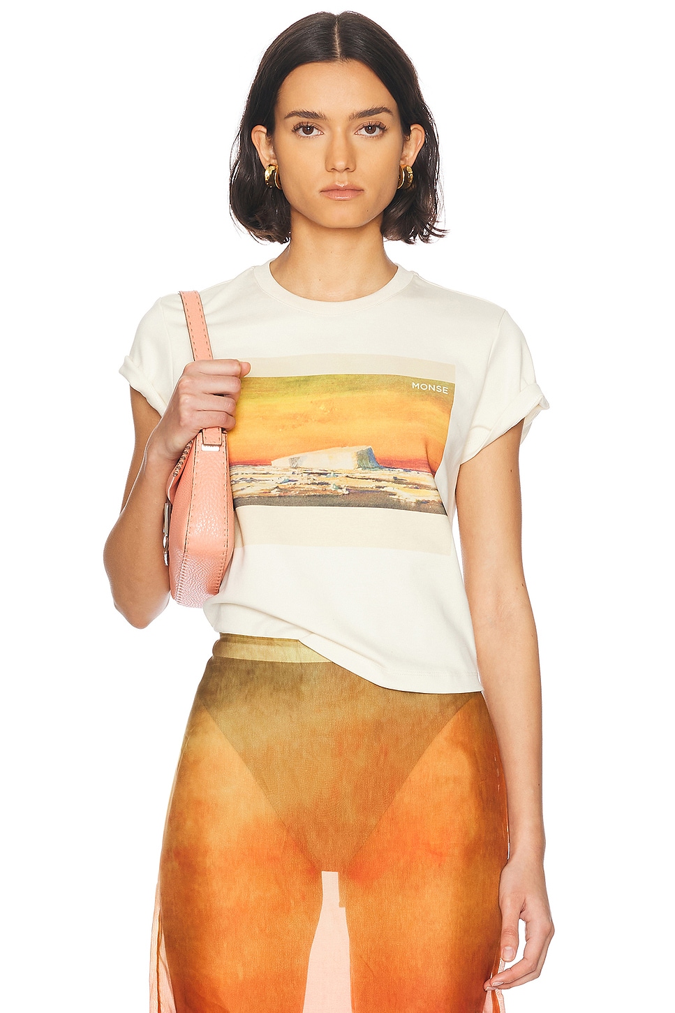 Postcard Print Tee in Ivory