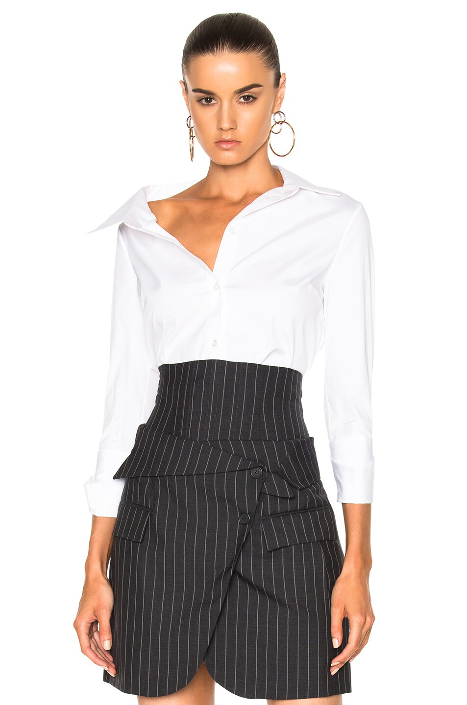 Image 1 of Monse Stretch Cotton Poplin Blouse in White
