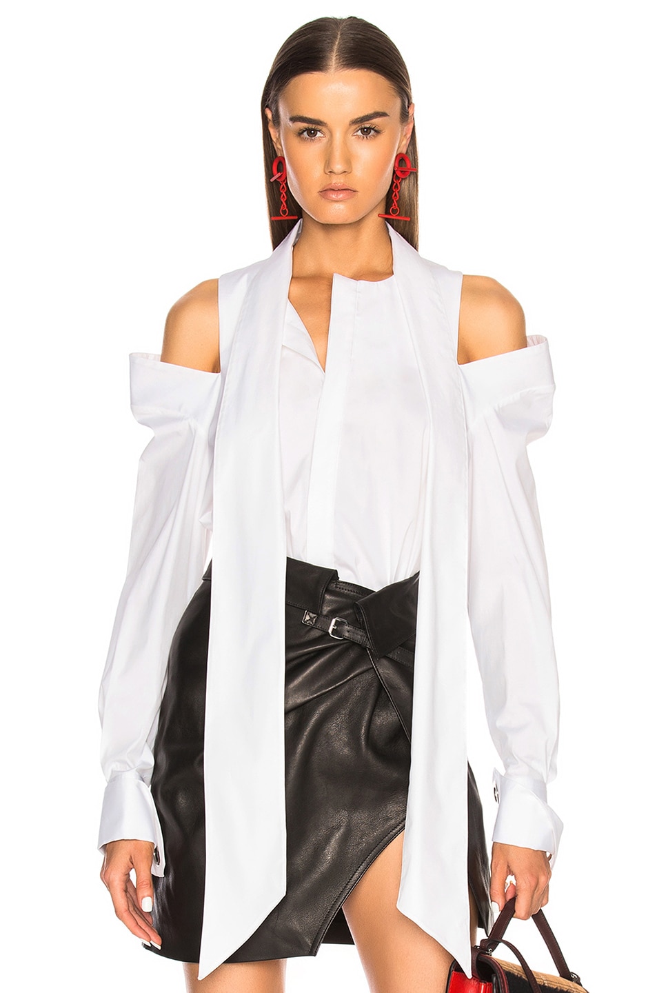 Image 1 of Monse Cold Shoulder Shirt in White