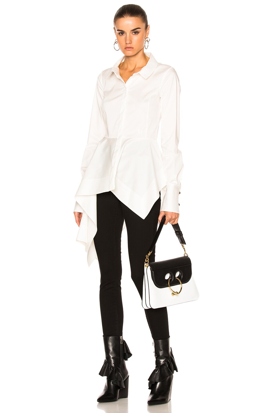 Image 1 of Monse Stretch Cotton Poplin Top in White