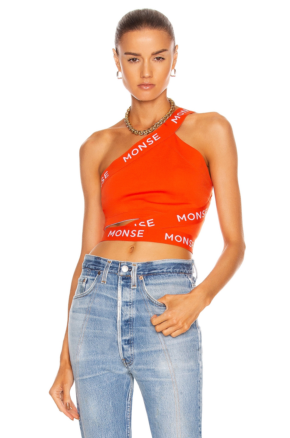 Image 1 of Monse Zig Zag Bra Top in Bright Orange