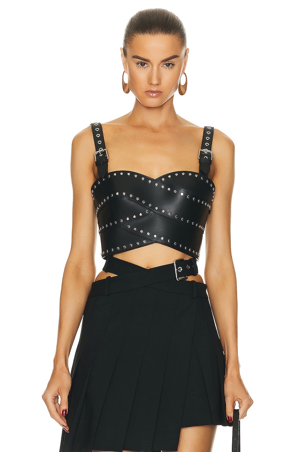 Image 1 of Monse Studded Bustier Top in Black
