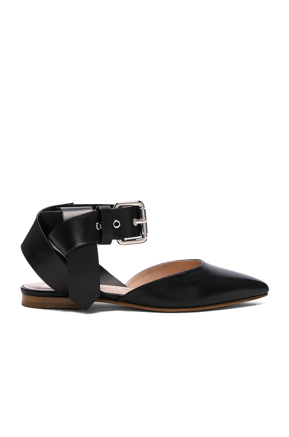 Image 1 of Monse Leather Flats in Black
