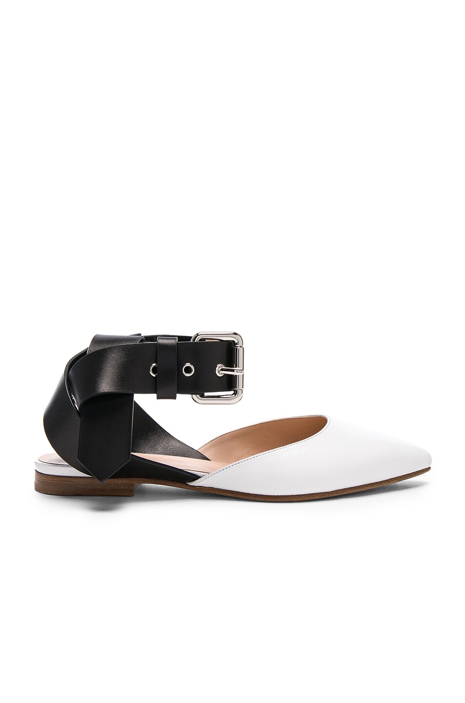 Image 1 of Monse Leather Flats in White