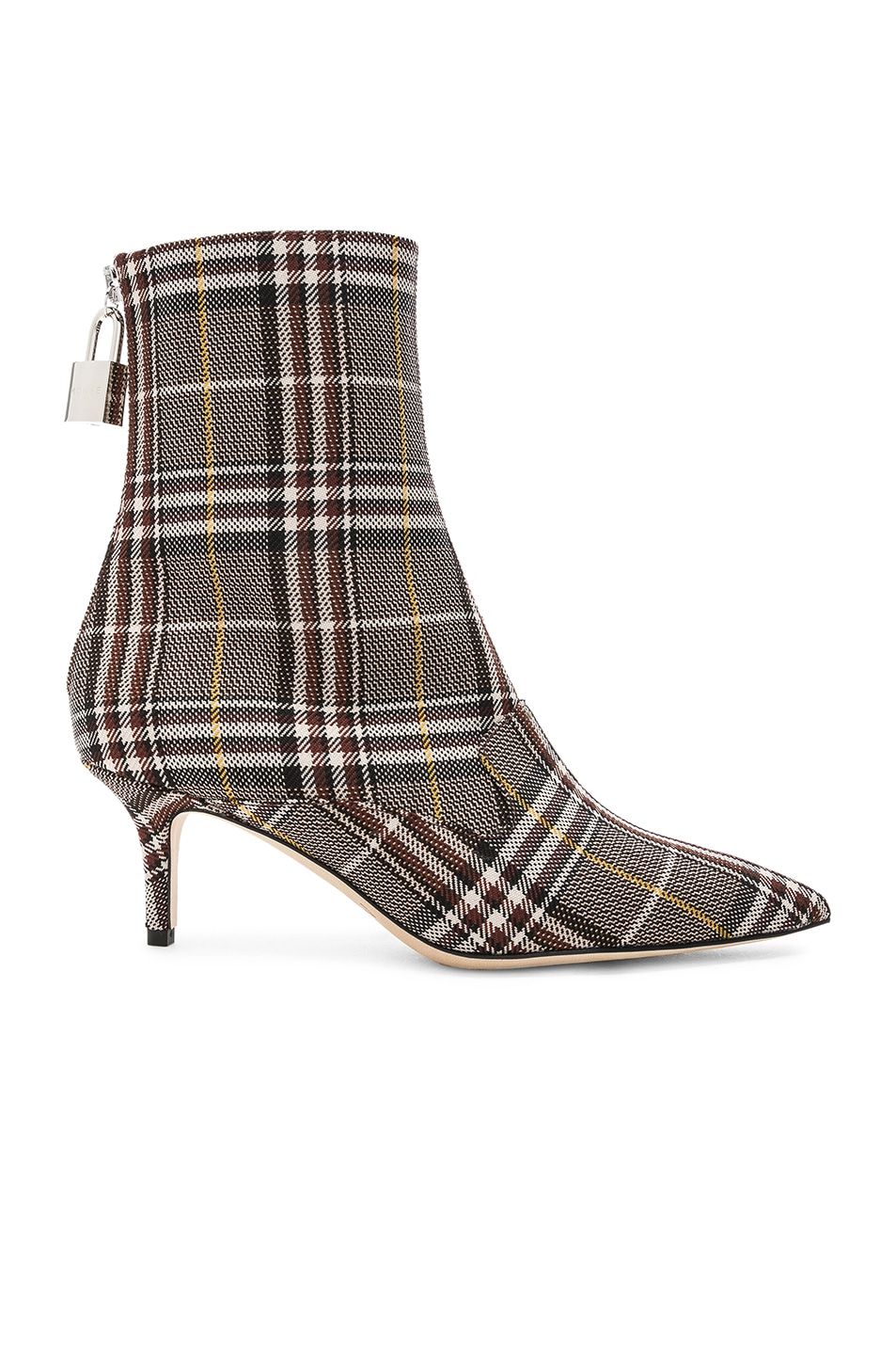 Image 1 of Monse Lock Booties in Plaid Charcoal