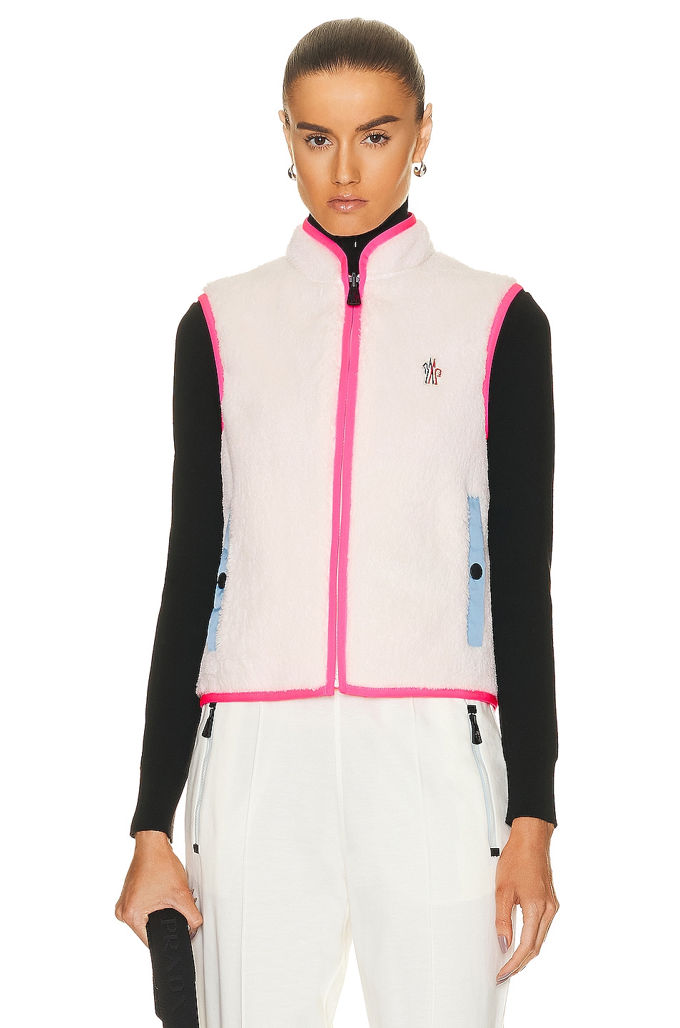 Image 1 of Moncler Grenoble Day-namic Reversible Vest in White & Pink
