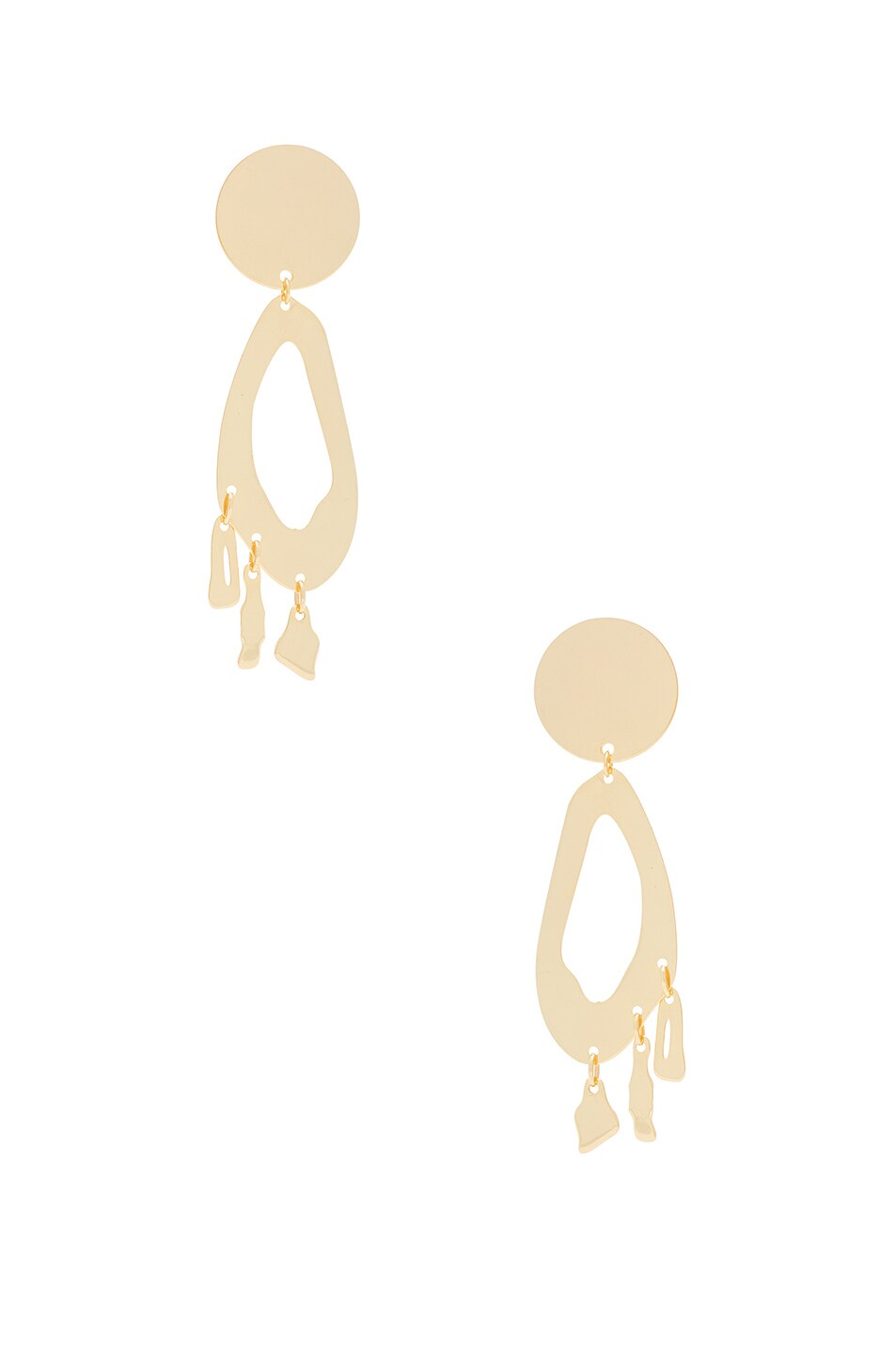 Image 1 of Modern Weaving Lobe Chandelier Earrings in Gold