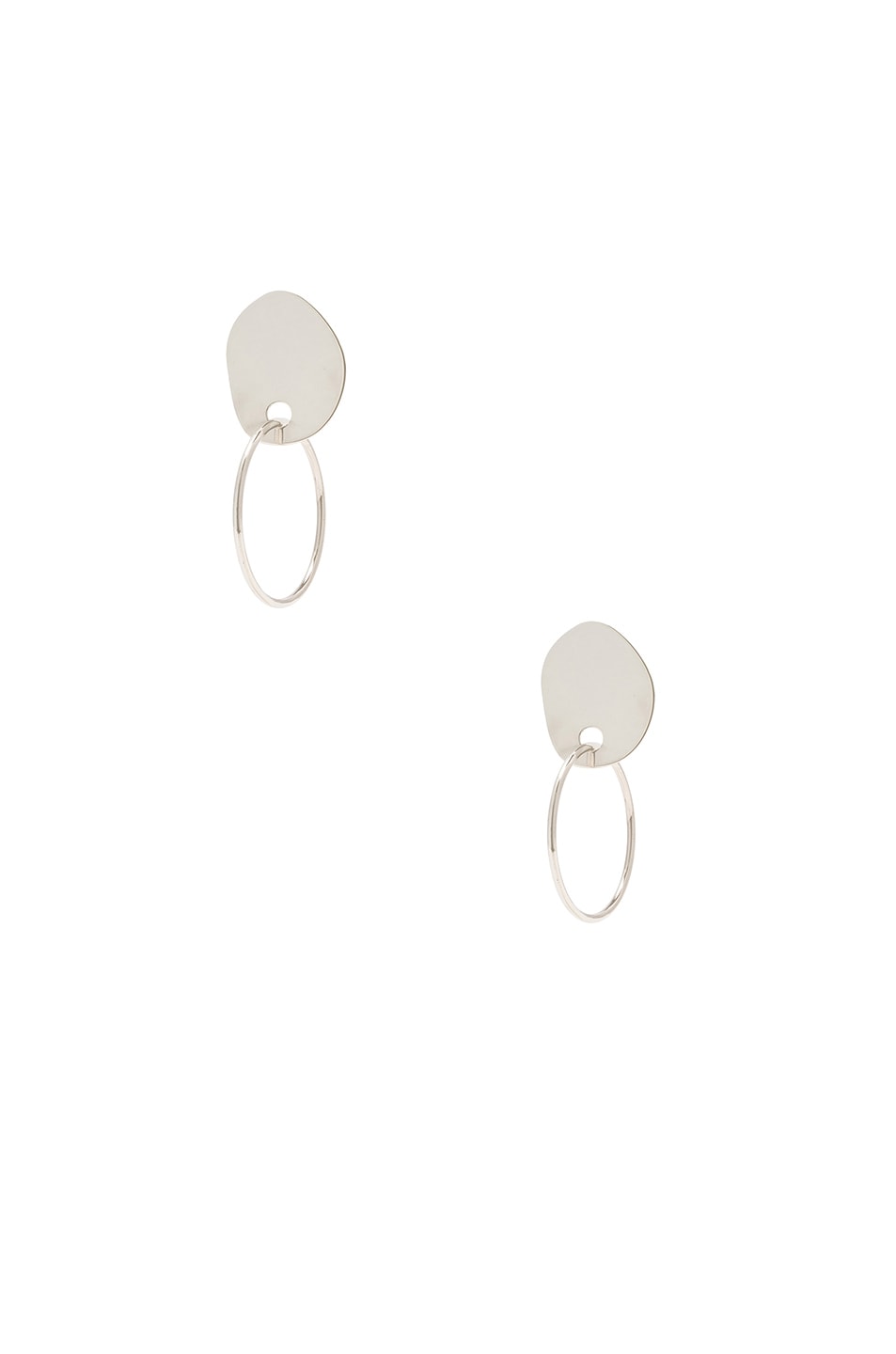 Image 1 of Modern Weaving Stone Hoop Earrings in Silver