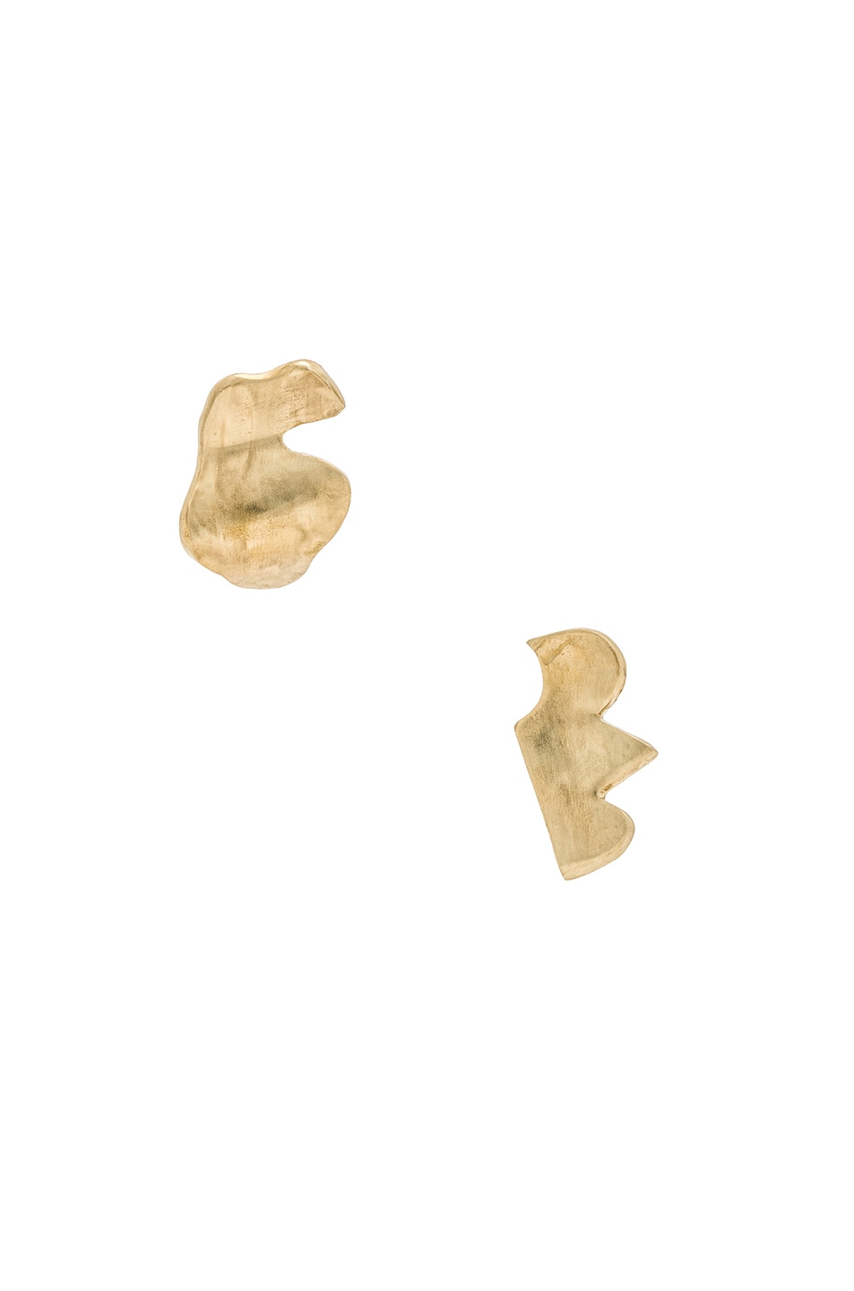Image 1 of Modern Weaving Porcelain Formation Earrings in Bronze