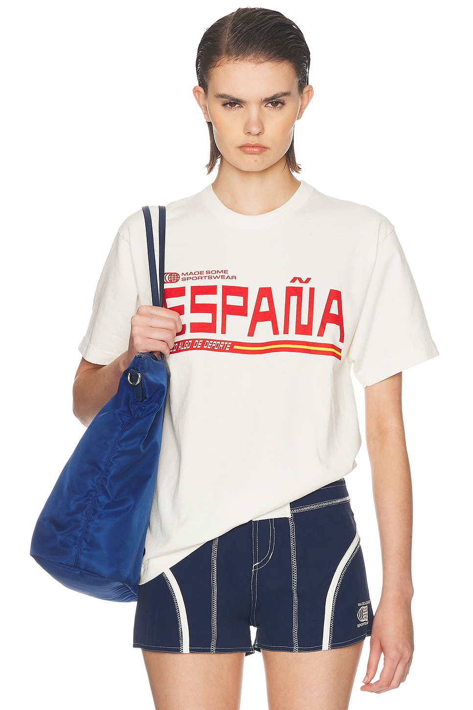 Made Some Sportswear Espana Tee In White & Multi