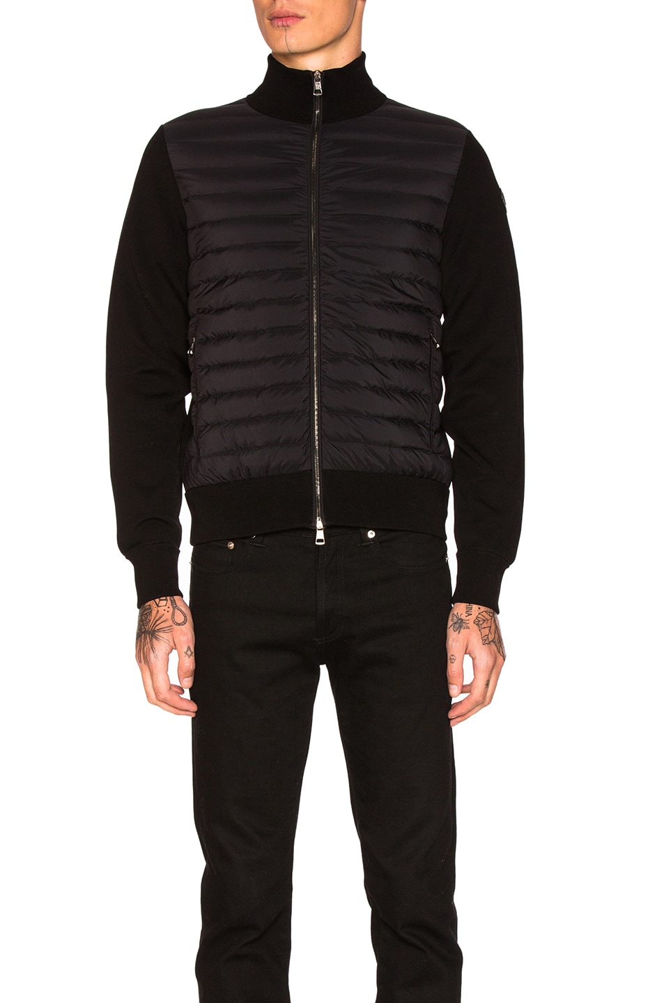 Image 1 of Moncler Maglia Zip Sweater in Black