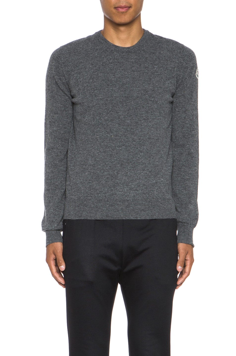 Image 1 of Moncler Tricot Girocollo Wool Pullover in Grey