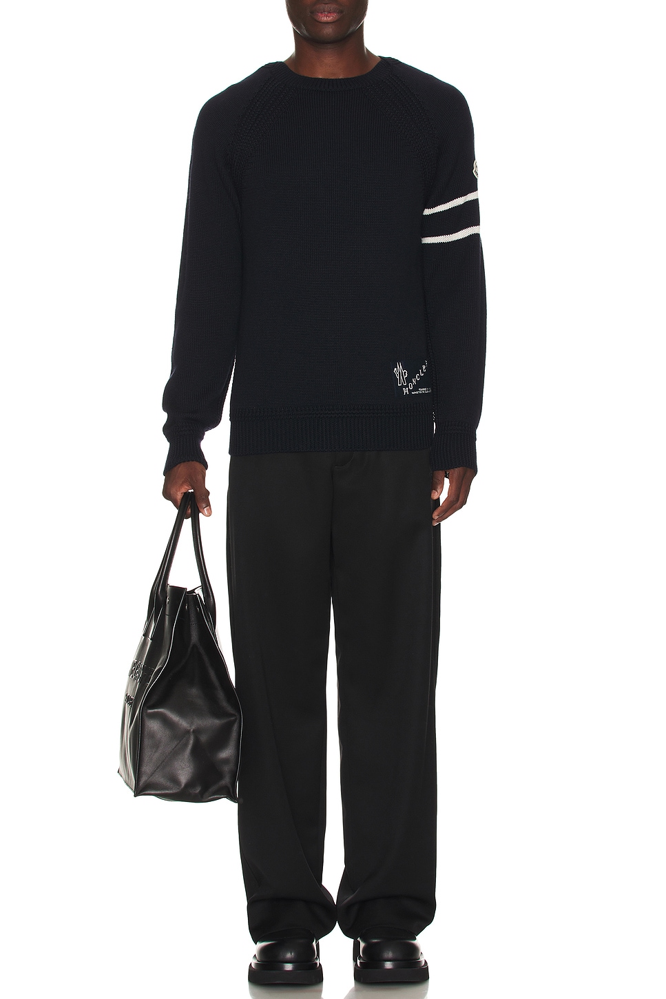 Image 1 of Moncler Wool Blend Crewneck in Navy