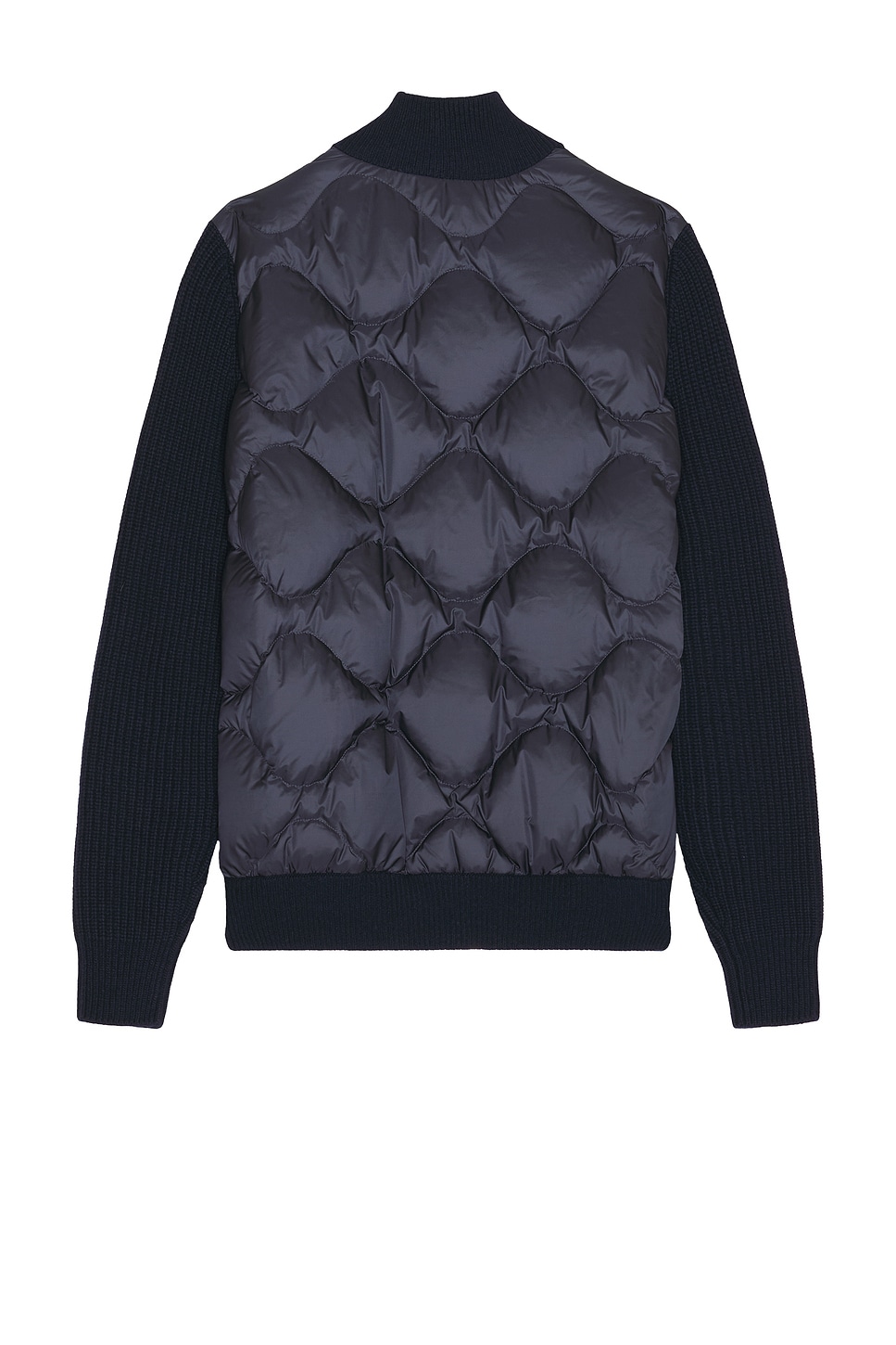 Shop Moncler Zip Up Cardigan In Dark Blue