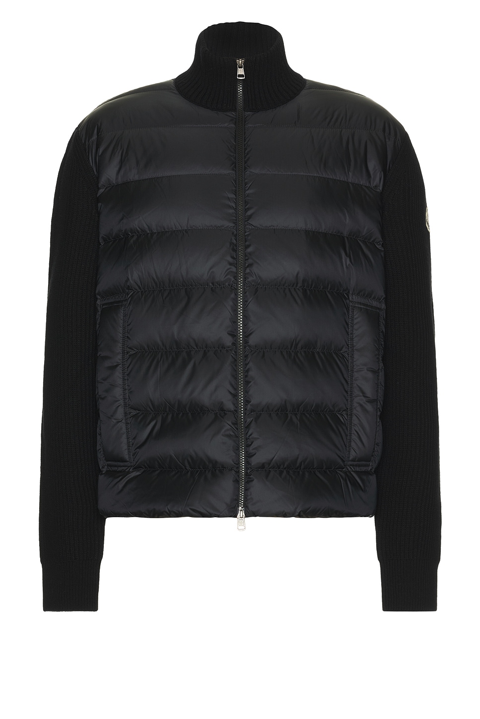 Image 1 of Moncler Zip Up Cardigan in Black