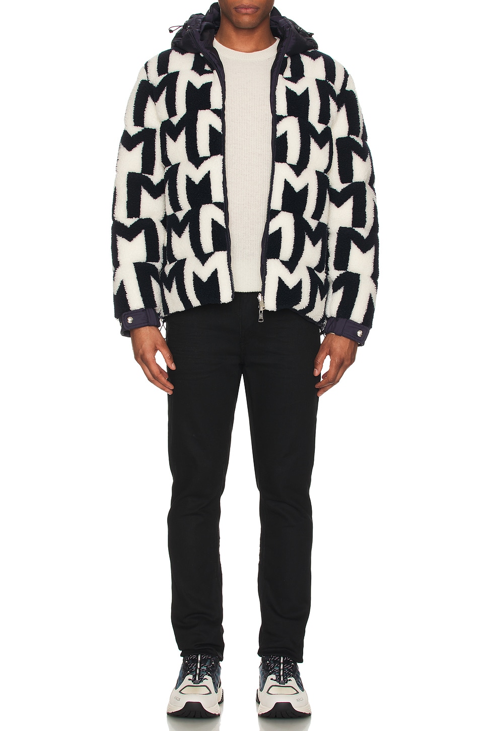 Image 1 of Moncler Mondego Jacket in White & Black