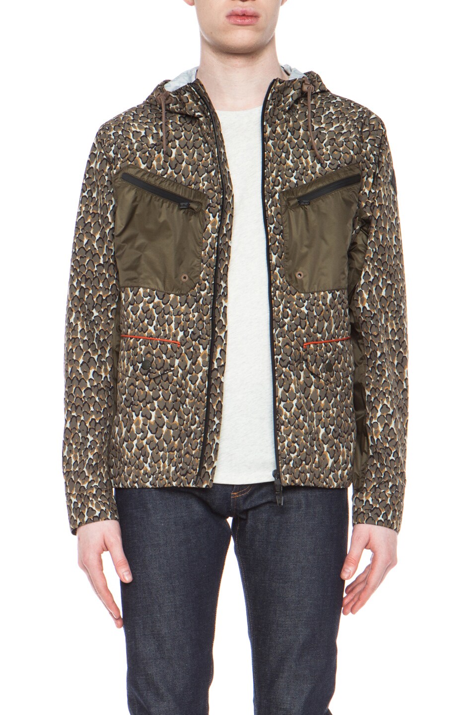 Image 1 of Moncler Waterbuck Poly-Blend Jacket in Cheetah Print