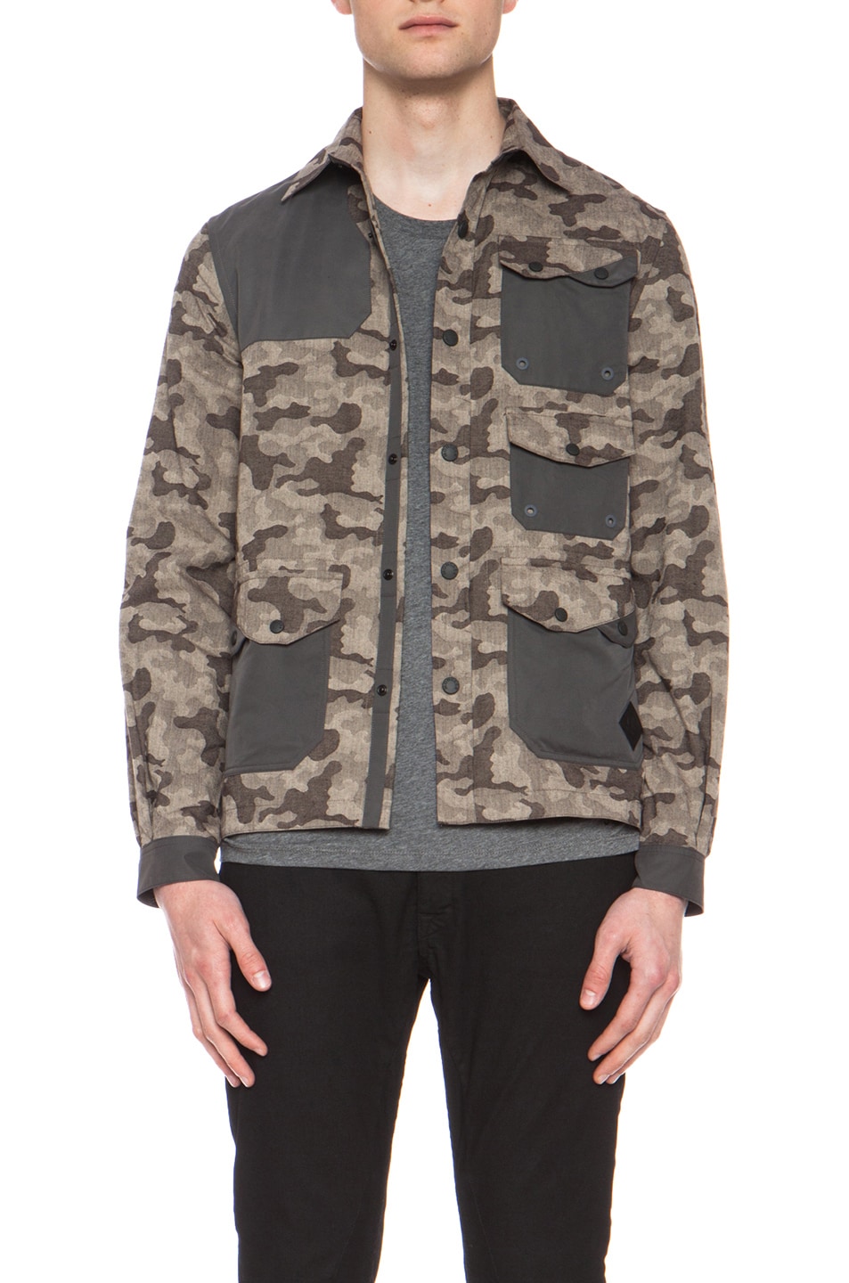 Image 1 of Moncler Camicia Cotton Jacket in Camo
