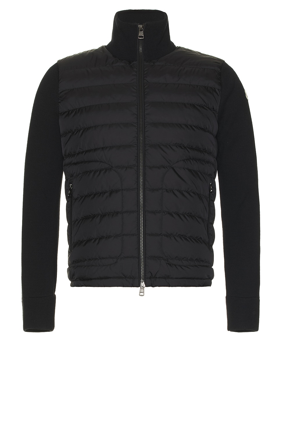 Shop Moncler Zip Up Down Jacket In Black