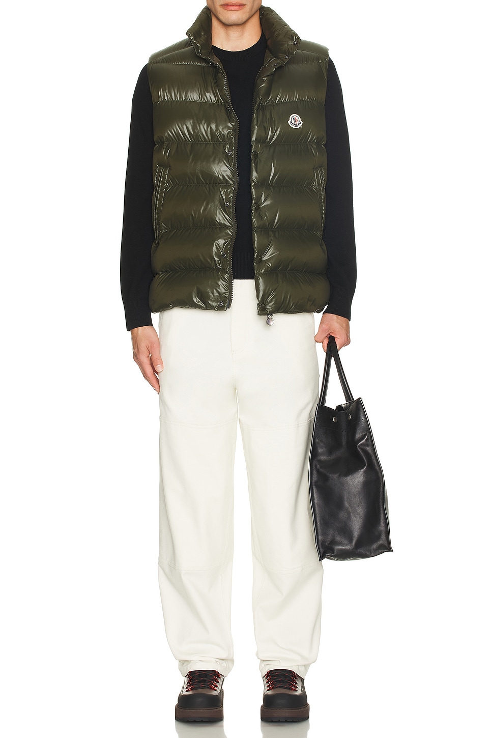 Image 1 of Moncler Tibb Vest in Olive Green