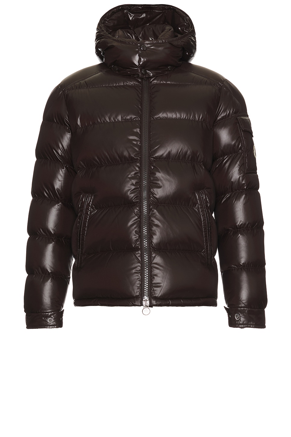 Shop Moncler Maya Jacket In Dark Brown