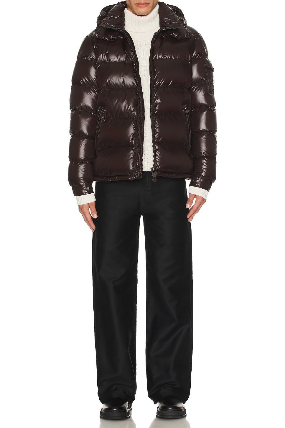 Image 1 of Moncler Maya Jacket in Dark Brown