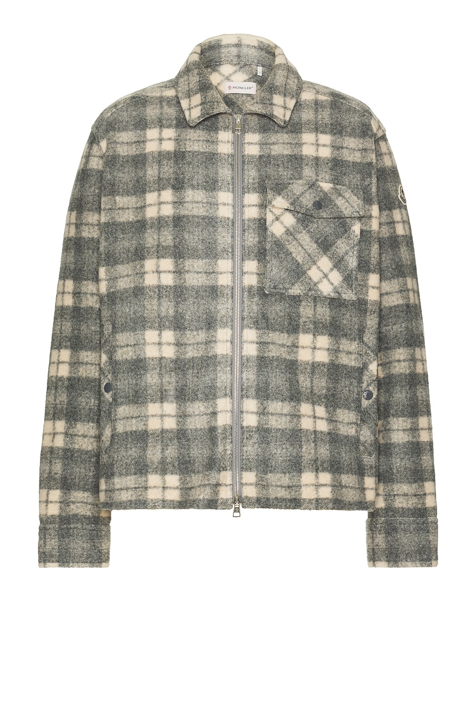 Moncler Graphic Logo Long Sleeve Cotton T-shirt In Gray