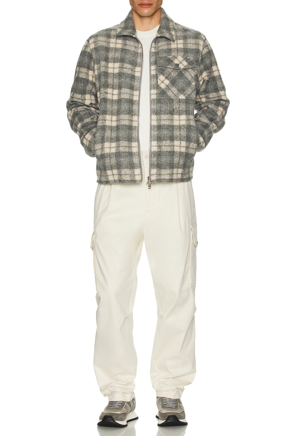 Image 1 of Moncler Plaid Over Shirt in Grey