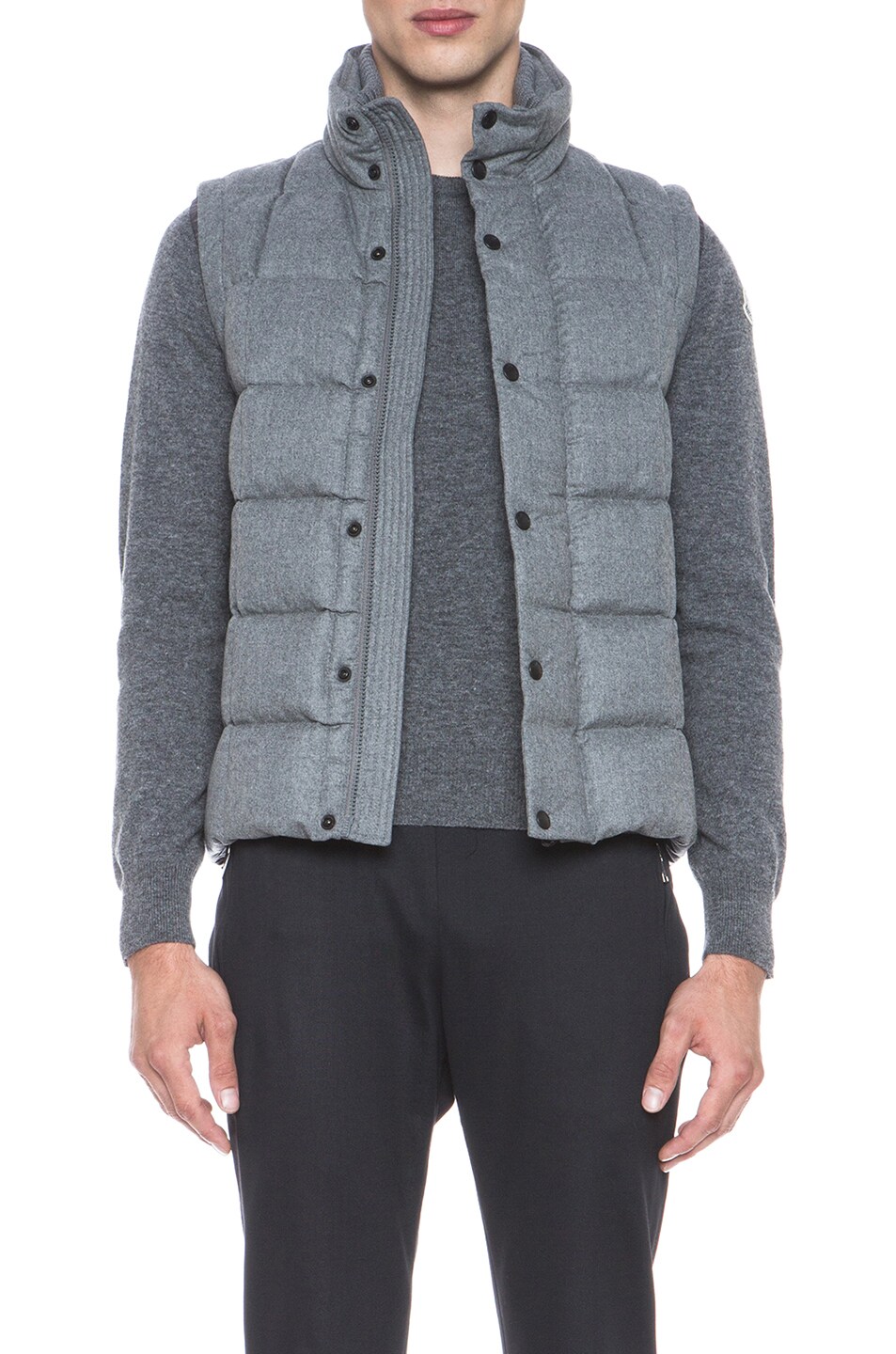 Image 1 of Moncler Tenay Wool Vest in Grey