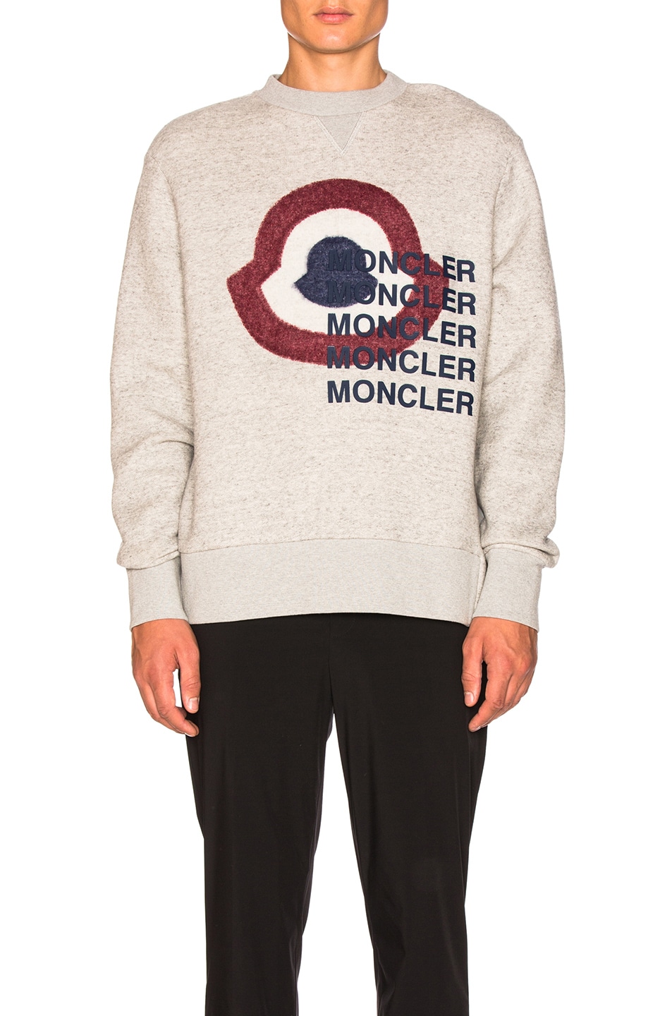 Image 1 of Moncler Girocollo Sweatshirt in Grey