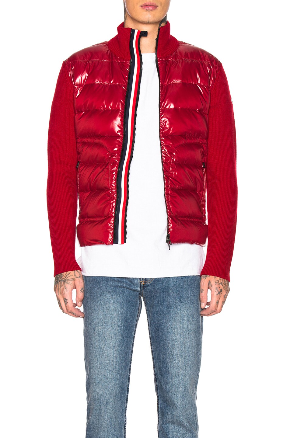 Image 1 of Moncler Bubble Track Jacket in Red