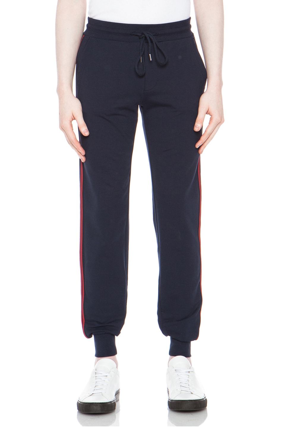 Image 1 of Moncler Cotton-Blend Track Pant in Navy