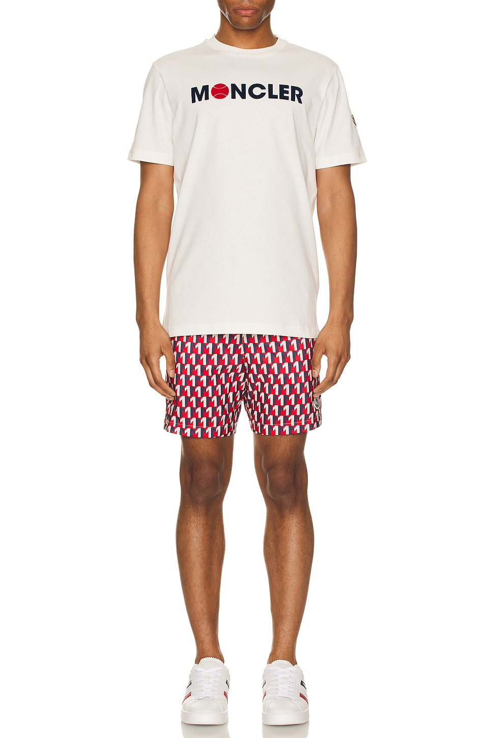 Image 1 of Moncler Short Sleeve Logo T-Shirt in Silk White