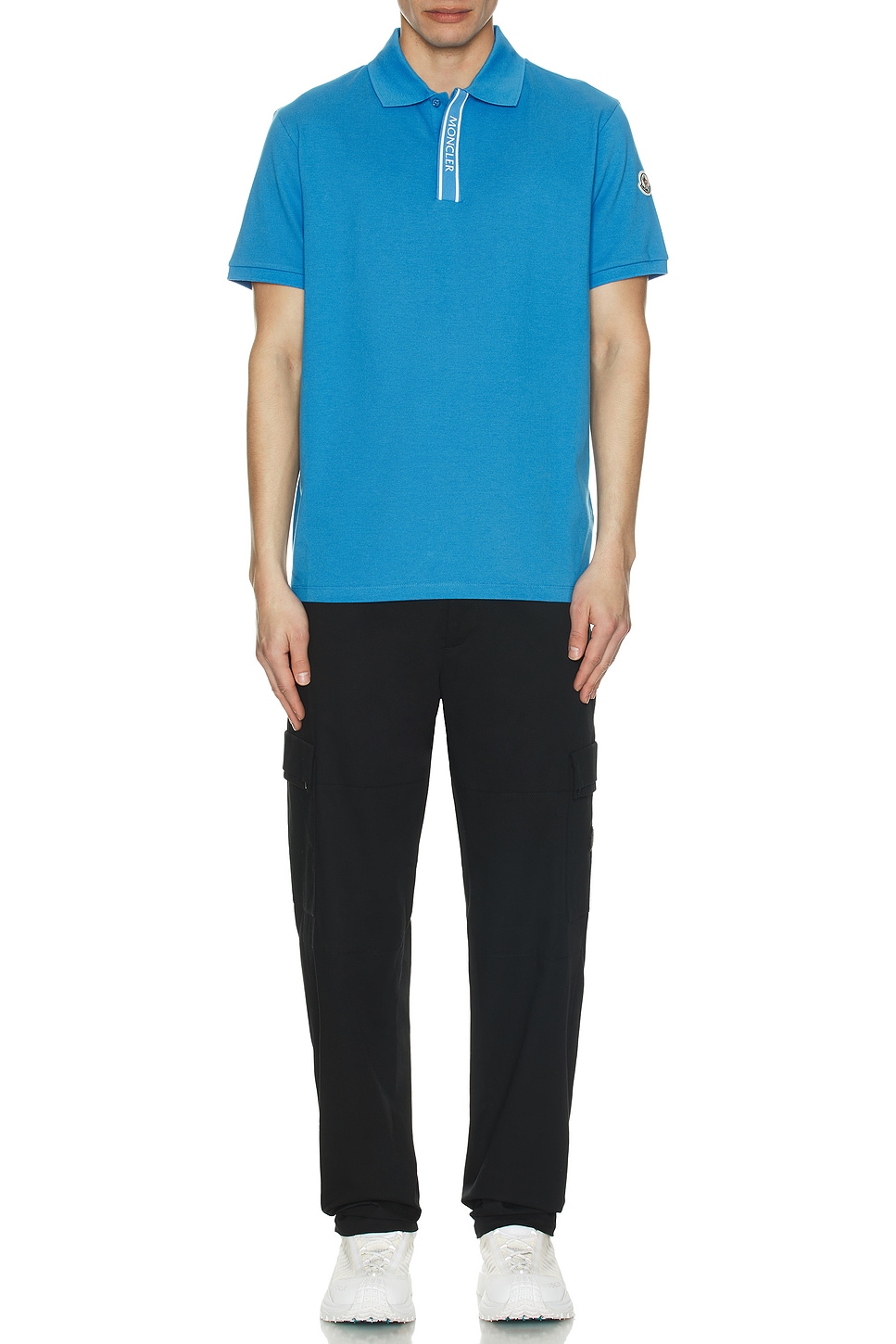 Image 1 of Moncler Short Sleeve Polo in Azure