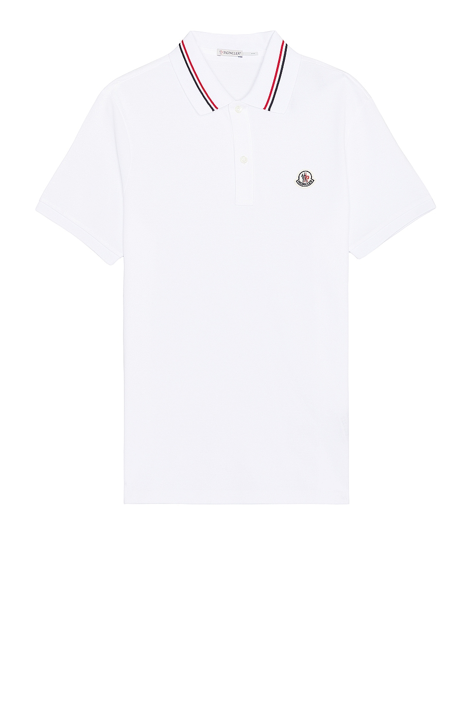 Image 1 of Moncler Short Sleeve Polo in White