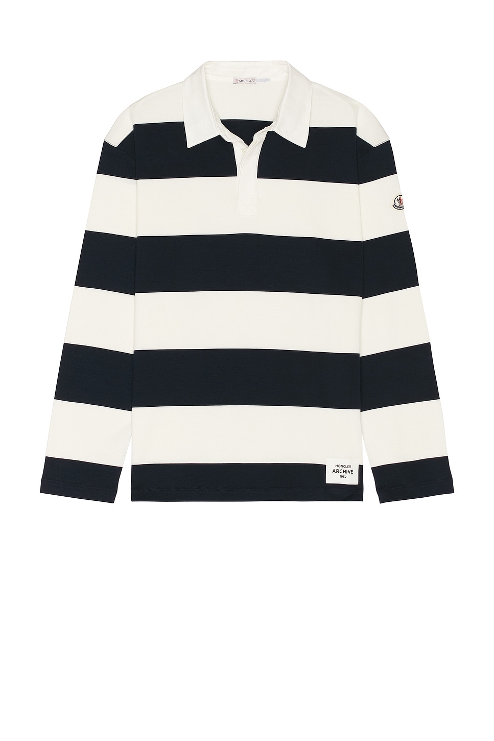 Moncler Long Sleeve Polo In White