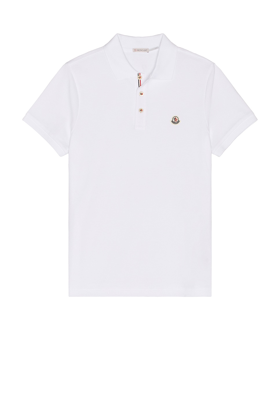 Image 1 of Moncler Short Sleeve Polo in White