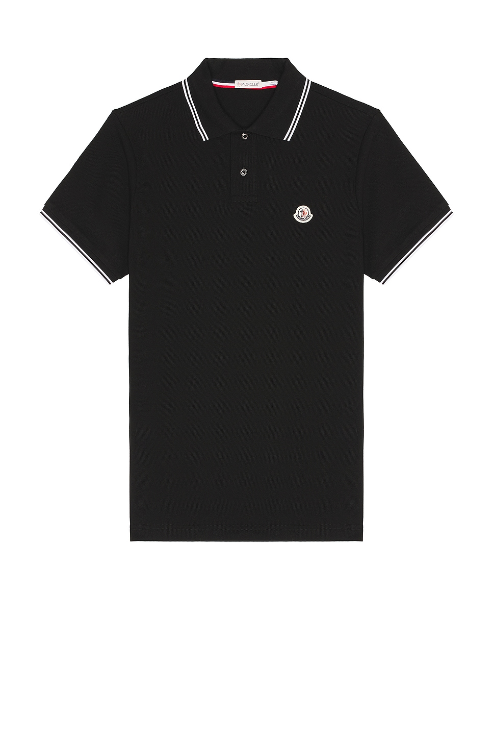 Image 1 of Moncler Short Sleeve Polo in Black