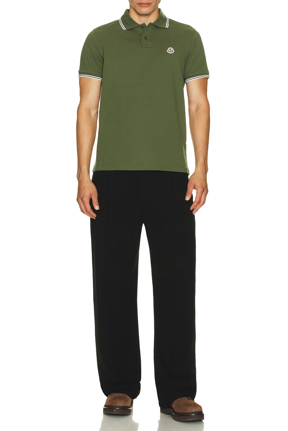 Image 1 of Moncler Short Sleeve Polo in Green