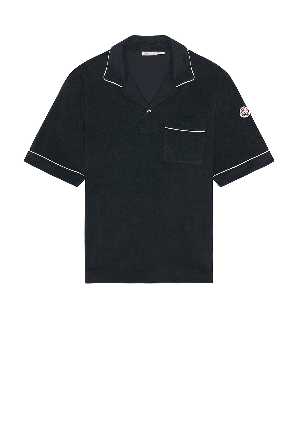 Image 1 of Moncler Short Sleeve Polo in Navy