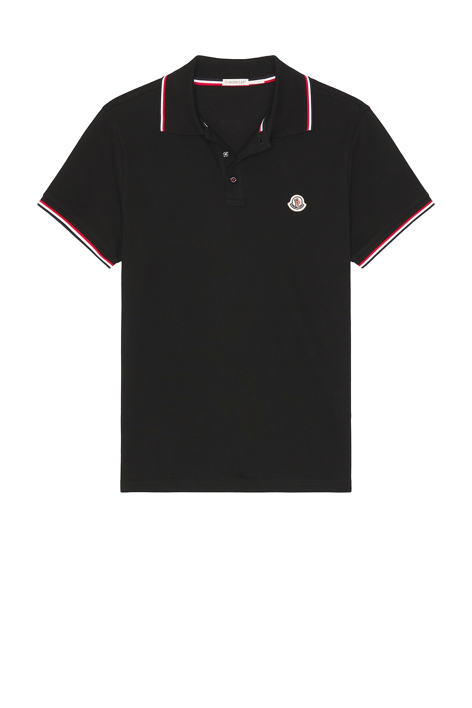 Image 1 of Moncler Short Sleeve Polo in Black