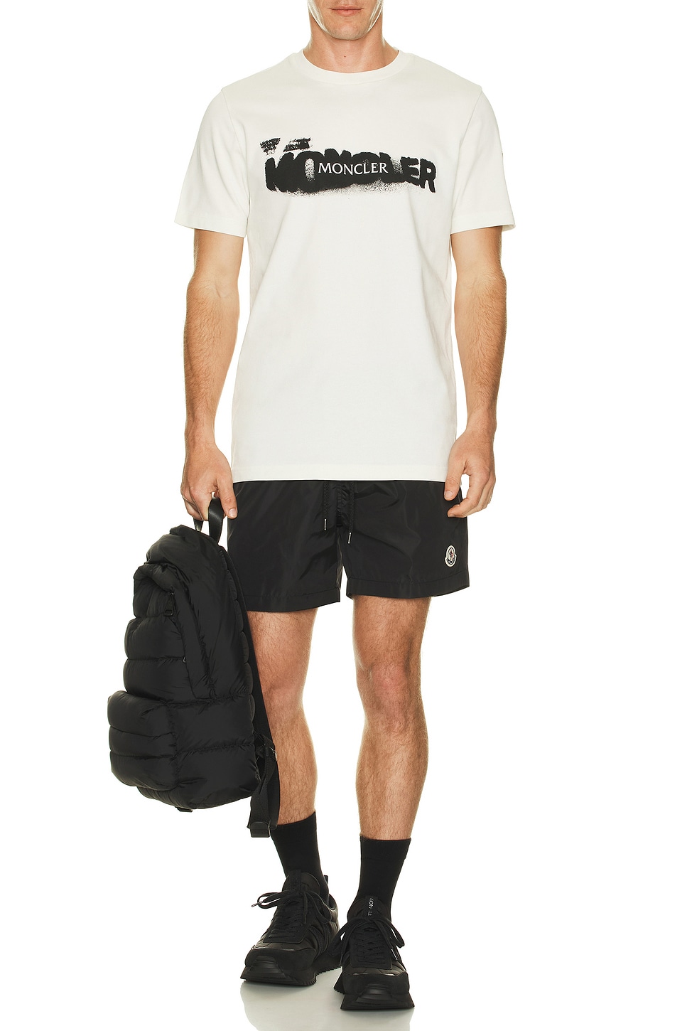 Image 1 of Moncler Short Sleeve Tee in Jet Stream