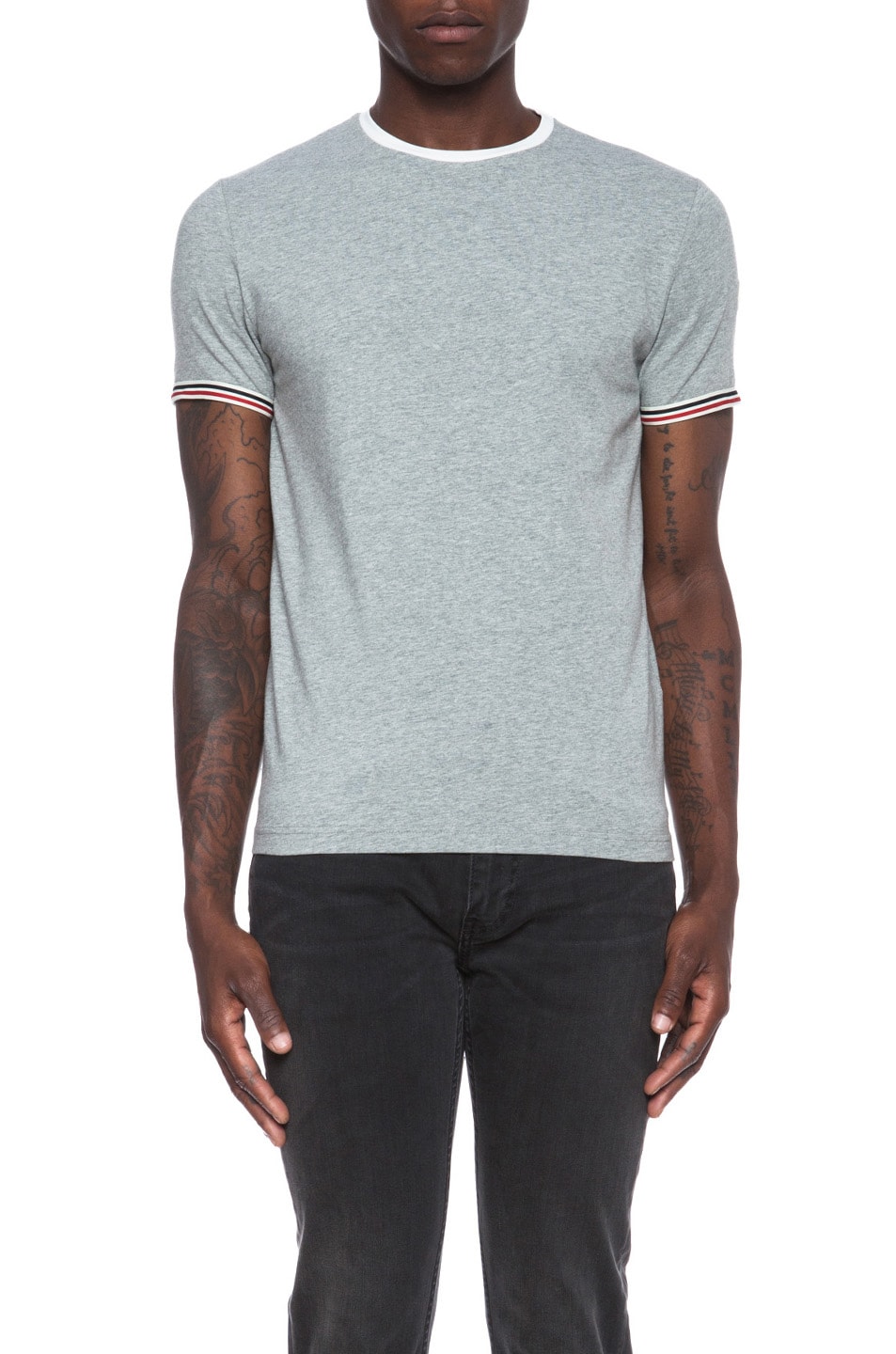 Image 1 of Moncler Cotton-Blend Tee in Grey