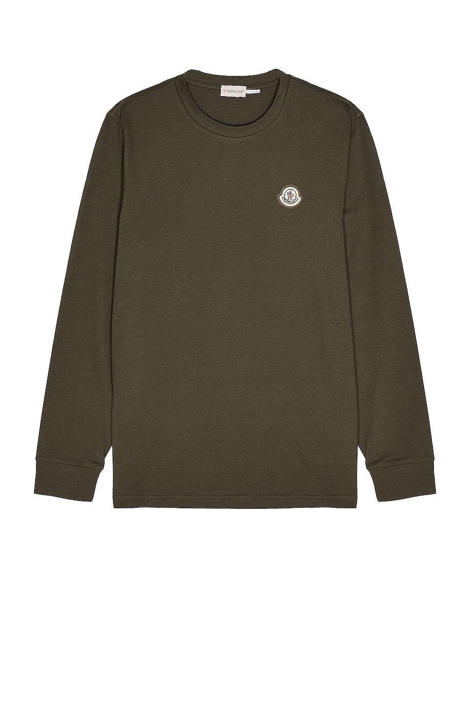 Image 1 of Moncler Long Sleeve T-Shirt in Olive