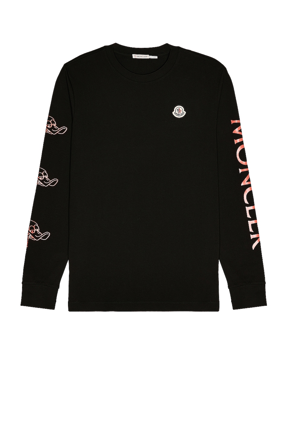Image 1 of Moncler Long Sleeve T-Shirt in Black